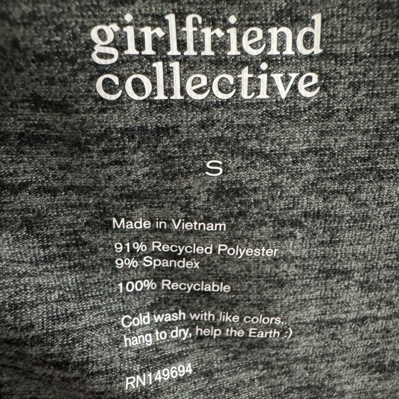 Girlfriend Collective Racerback Tank Top Charcoal Gray Size Small sporty new - Picture 4 of 7